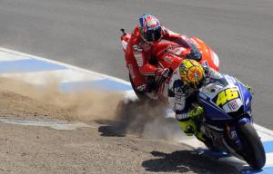 The ultimate Moto GP rivalry summed up with one insane overtake that led to angry exchange